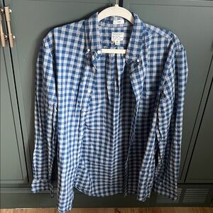 J. Crew Blue and White Plaid Shirt